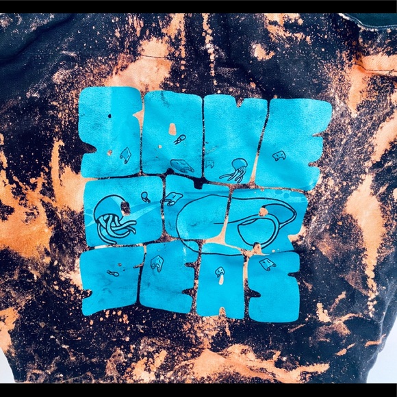 Save Our Seas Custom Bleach Dyed Black Tote - Picture 2 of 5